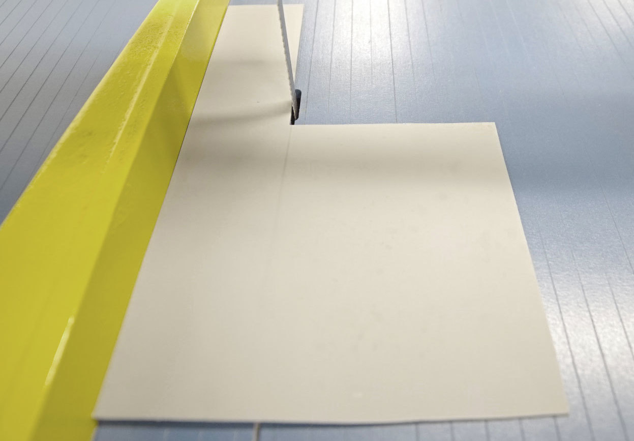 Bandsaw cutting sheet metal
